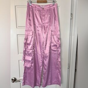Bershka Light Pink Wide Leg Pants